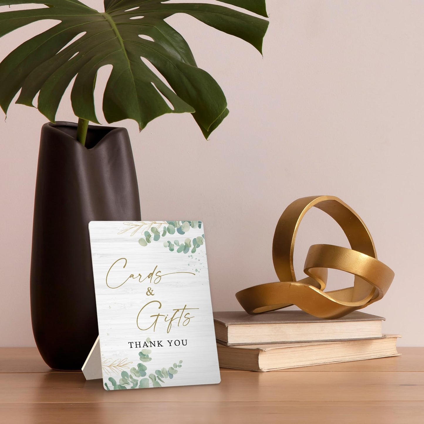 Cards & Gifts Sign, Wedding Party Decorations for Reception, Cards & Gifts Wooden Stand Signs 5x7 Inch for Wedding, Thank You Table Sign