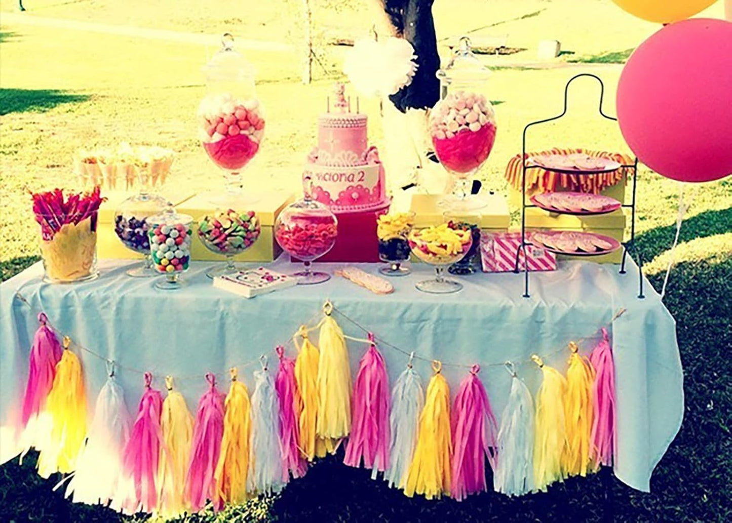 ZOOYOO Tassel Garland Tissue Paper Tassel Banner,Table Decor,DIY Kits for Various Party, Tassels Party Decoration,Pack of 20(Hot Pink,Pink,Blue,Yellow)