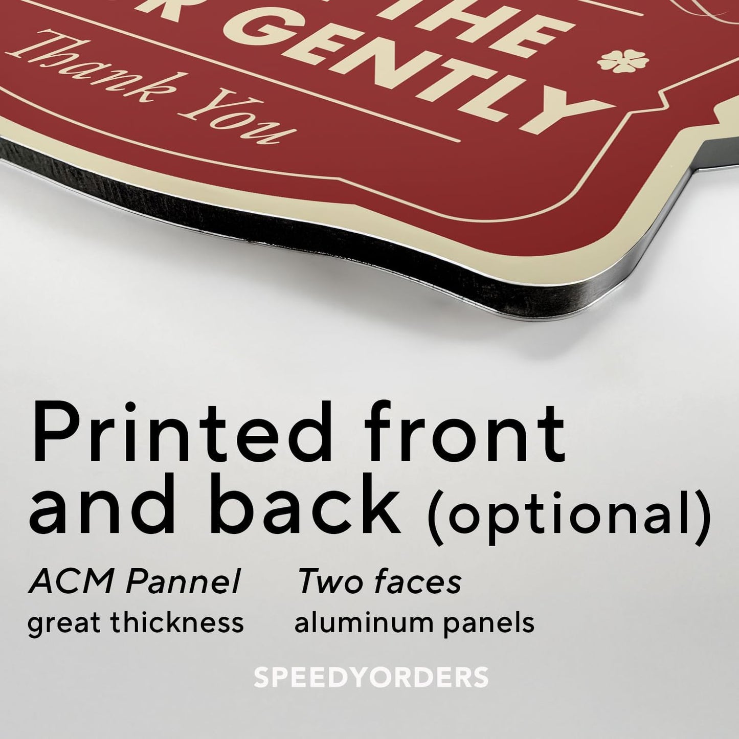 SPEEDYORDERS Custom Red Aluminum Sign, 18x12 In, Vintage Style, Weatherproof, Easy Mount, Made in USA