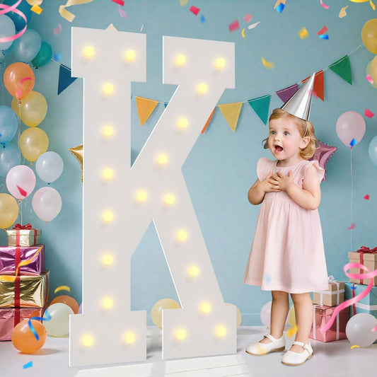 4FT Marquee Light Up Letters - Large Marquee Letters 4 Feet Tall for Birthday Party Decorations, Big Letter for Wedding Event Marry Me Baby Shower Bridal Shower, Letter K