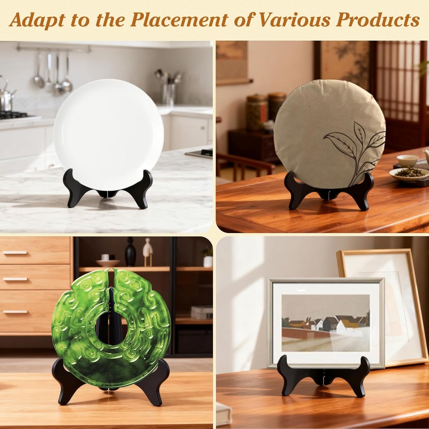 6Pcs 7 Inch Plate Stand, Small Folding Display Easels and Picture Holders for Decorative Picture Frame (Black)