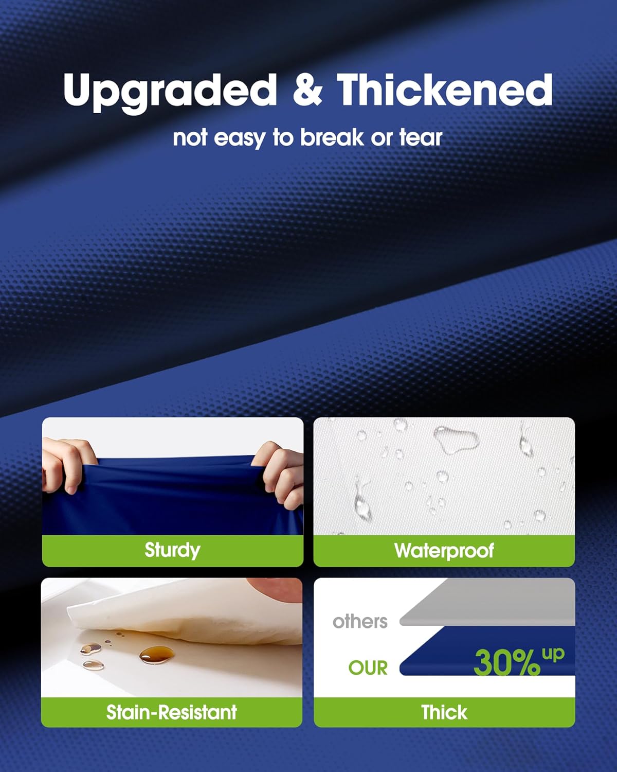 Pureegg Plastic Table Cloth Disposable 10 Pack, 54 x 108 Inch Table Cloths, Patriotic Decorations, Thanksgiving, Veterans Day Tablecloths, Rectangle, Plastic Cover, Leakproof & Sturdy, Navy Blue