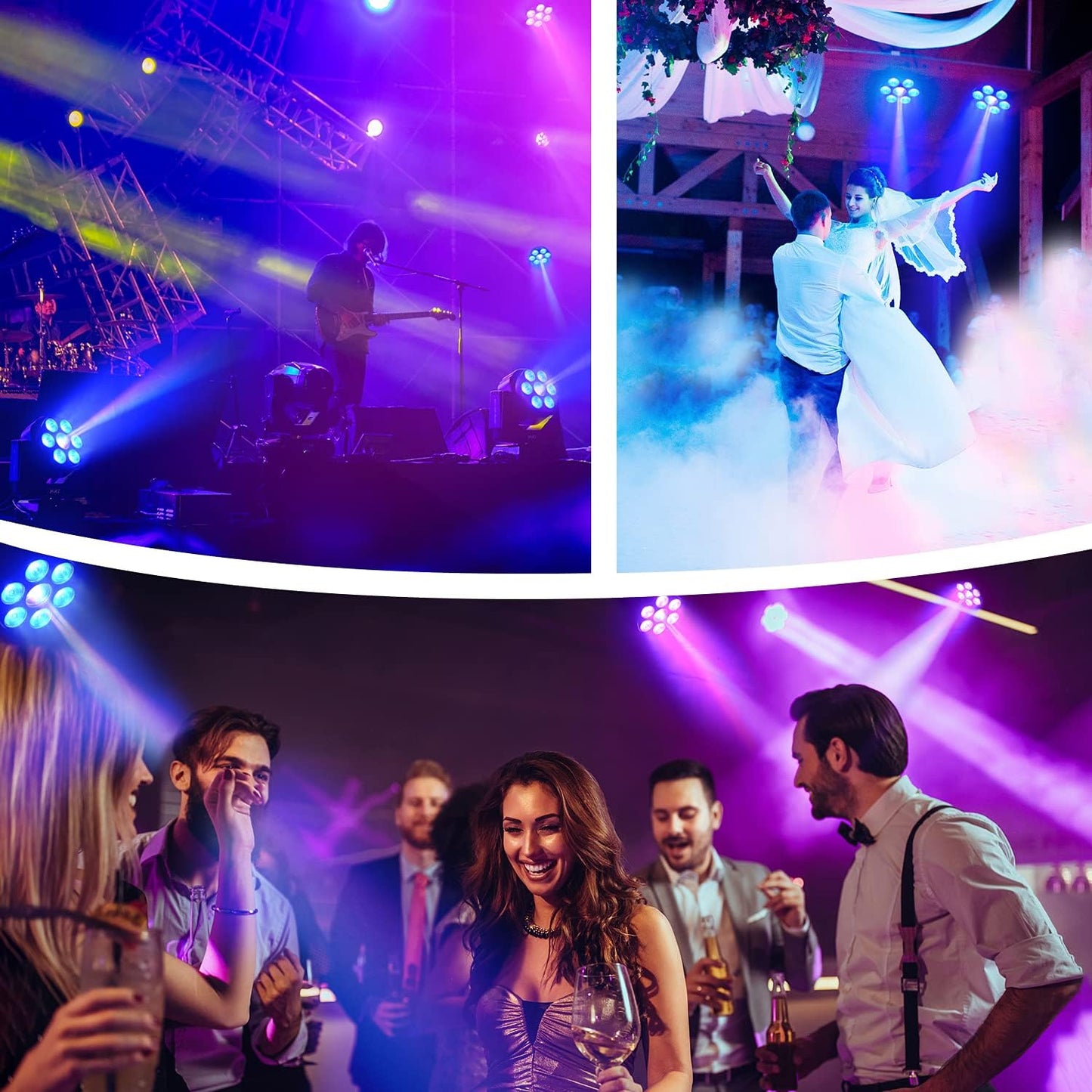 BETOPPER DJ Lights Moving Head,RGBW Mini Stage Lights Moving Head, DMX DJ Disco Lights Sound Activated, Mini Moving Heads Wash Light for Christmas, Parties, Club, Concert, Wedding, Disco Events, 7x8W