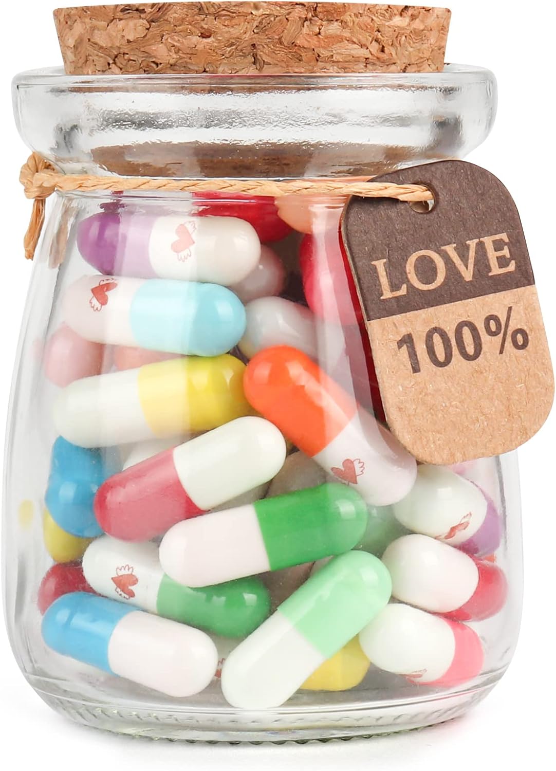 Capsule Letters Message in a Bottle - Long Distance Relationships Gift for Boyfriend Girlfriend Birthday,Valentine's Day,Christmas, Anniversary (Mixed Color 50pcs)