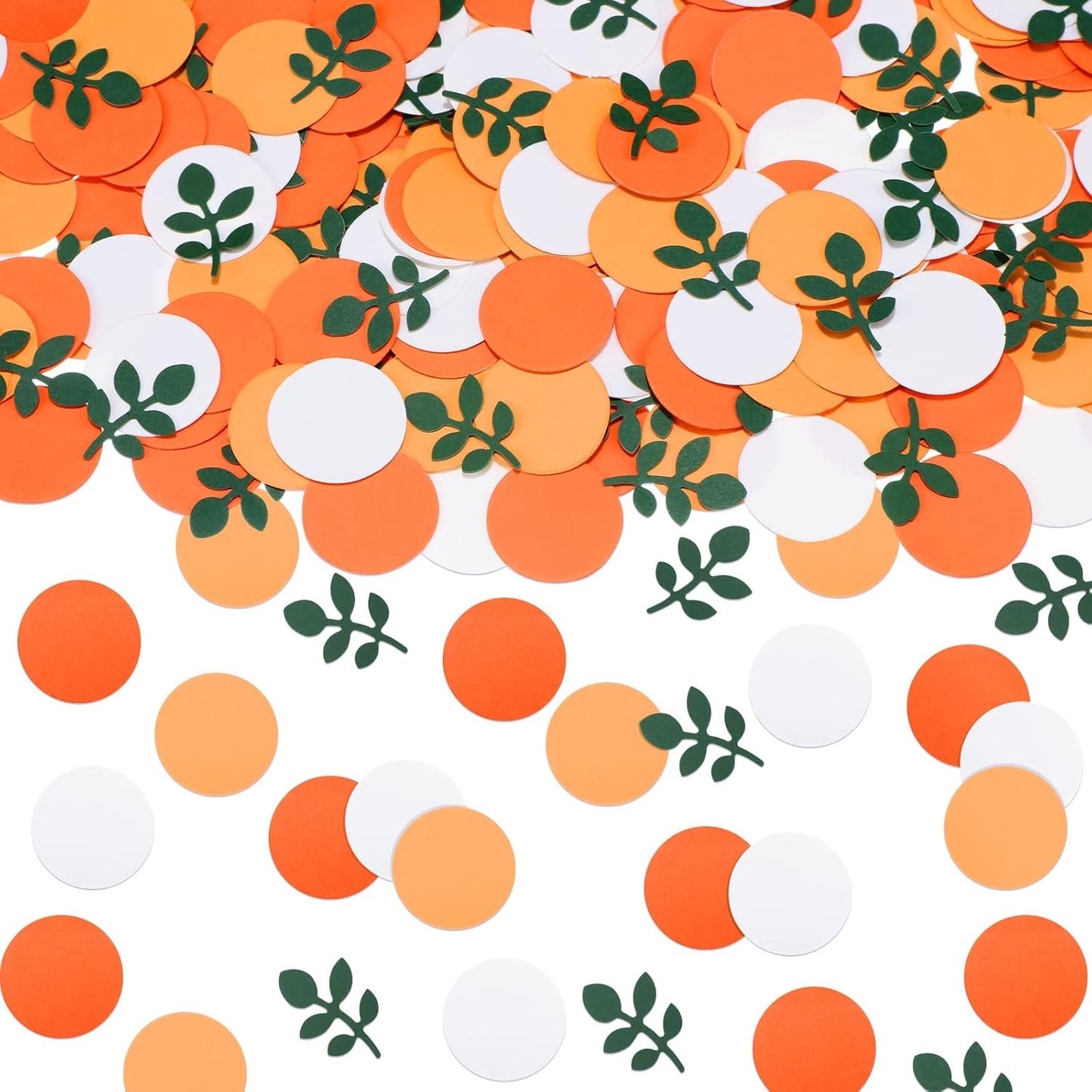 300 Pcs Little Cutie Baby Shower Confetti with Eucalyptus Decorations Hey Cutie Citrus Tangerine Themed Table Scatter Sprinkle Confetti Supplies (Orange Series)