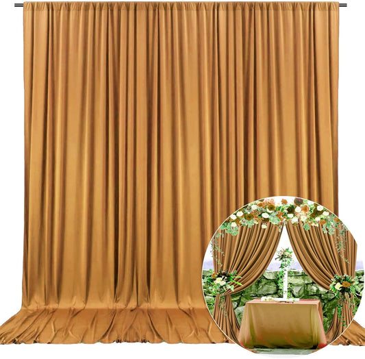 10 x 10 Feet Brown Backdrop Curtain for Partie, Background Curtains for Photoshoot, Birthday, Wedding, Halloween, Thanksgiving, Christmas Day, New Year Party Decorations 5Ft x 10Ft, 2 Panels