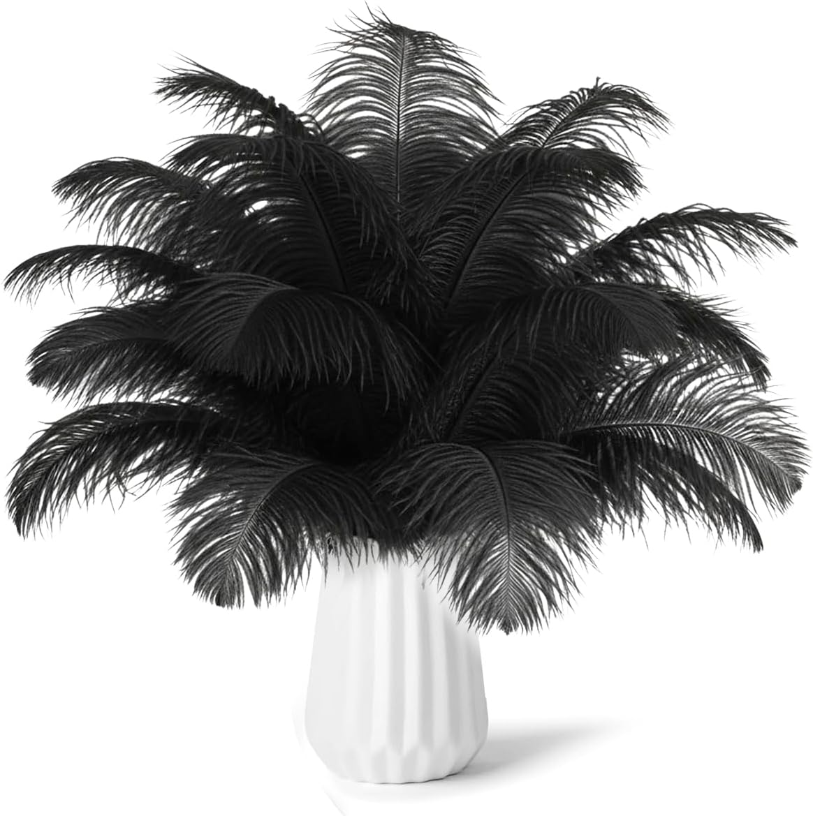 NEWONG 30pcs Black Ostrich Feathers Natural Bulk 11-14inch(28-35cm) Vase Craft Wedding Home Party Centerpieces Christmas Day Decoration