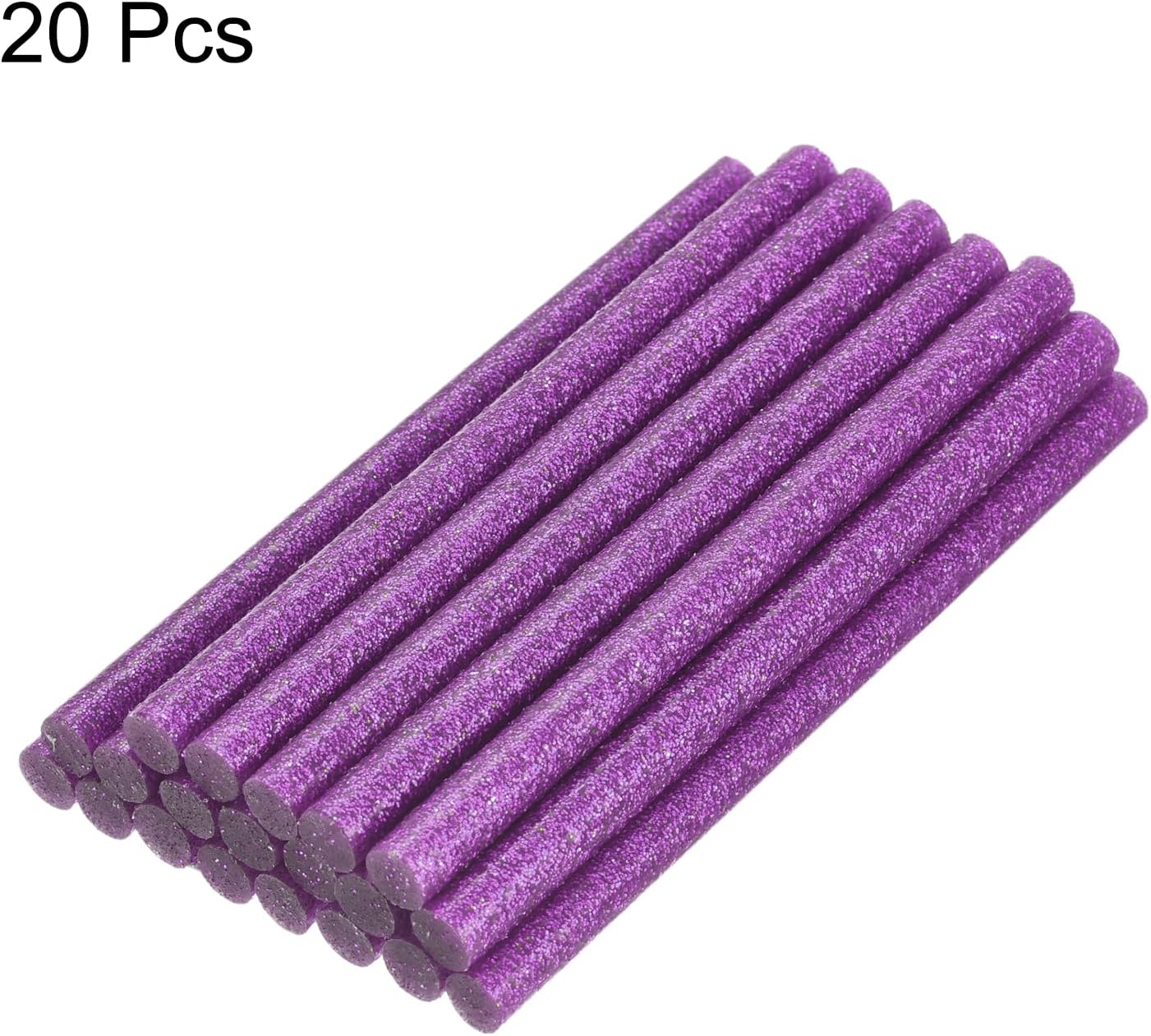 uxcell 20pcs Hot Glue Sticks for Glue Gun 7mm/0.27-inch x 4-inch Mini Hot Melt Adhesive Glue Stick Glitter Purple
