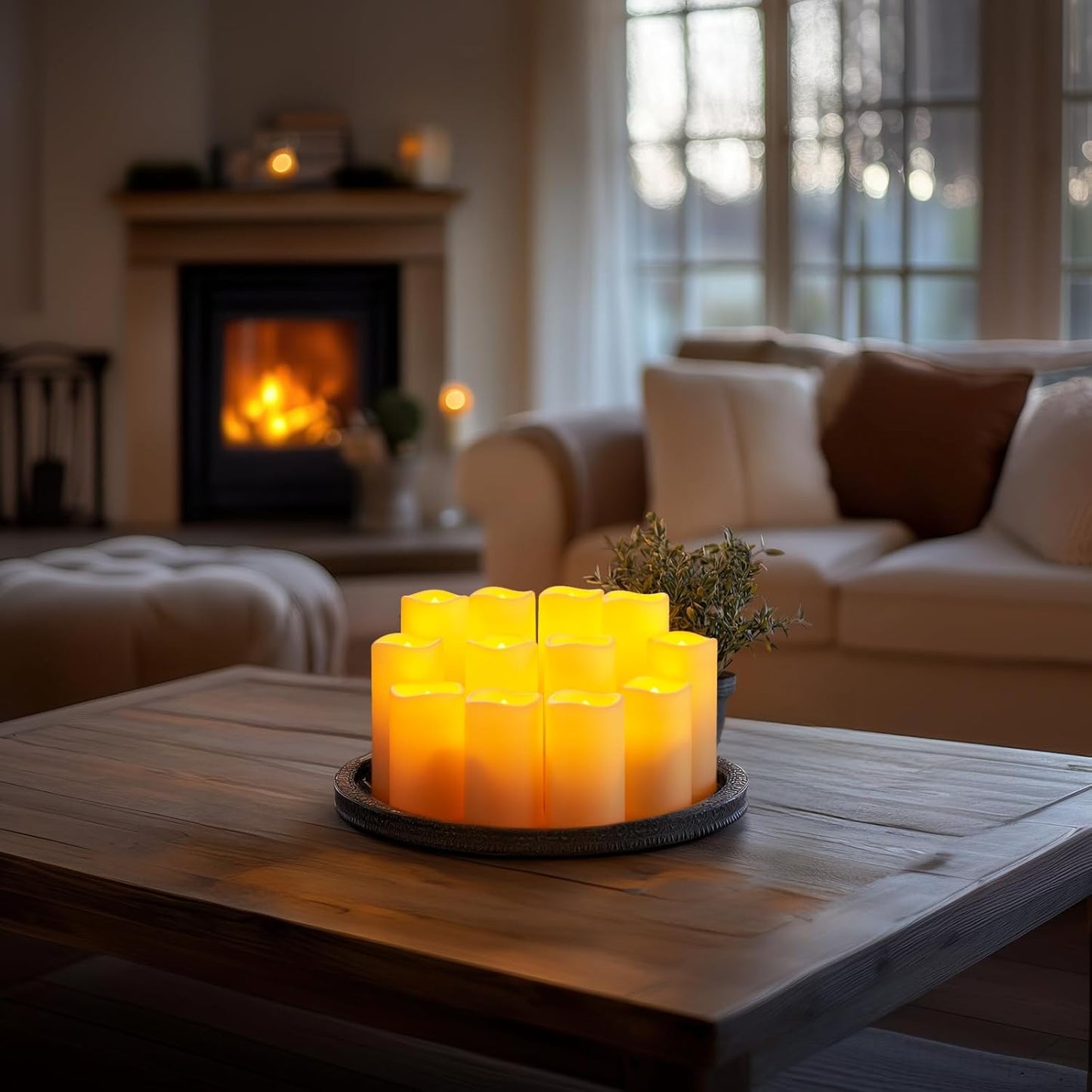 Homemory 12-Piece Waterproof Flameless LED Candles with Remote Control & Timer, Multi-Size Set (D2.2'' x H4''5''6''), Battery Operated for Outdoor/Indoor Decor, Wedding, Holidays & Events