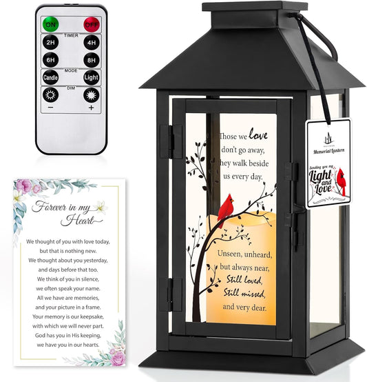 Memorial Lantern Bereavement Gifts in Memory of Loved One Memorial Gifts for Loss of Mother Loss of Father Remembrance Sympathy Gifts for Loss of Loved One with LED Candle and Remote