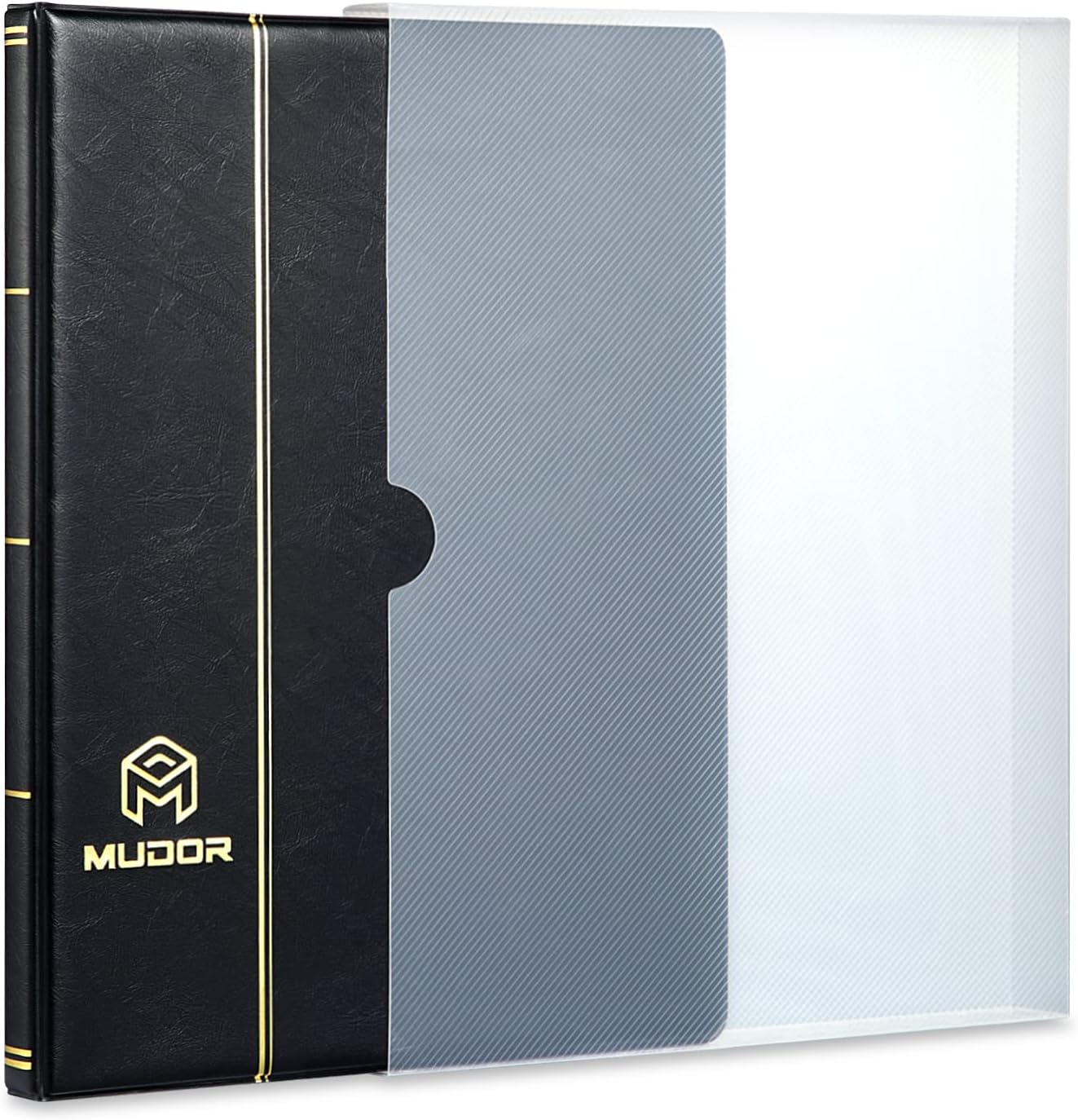 MUDOR Stamp Albums for Collectors, 1 Pockets Stamp Book for Collectors, 10 Sheets Stamp Stockbook, Black