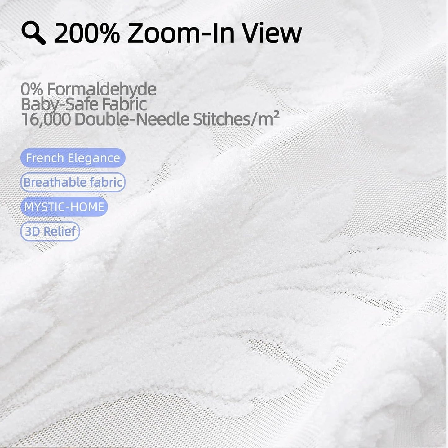 Sheer White Curtains for Bedroom Living Room Boho 63 Inches Rod Pocket Farmhouse Drapes with Floral Patterned Vintage 3D Flocked Texture & Rococo Motifs Window Curtains Set of 2 Panels, 52"W*63"L