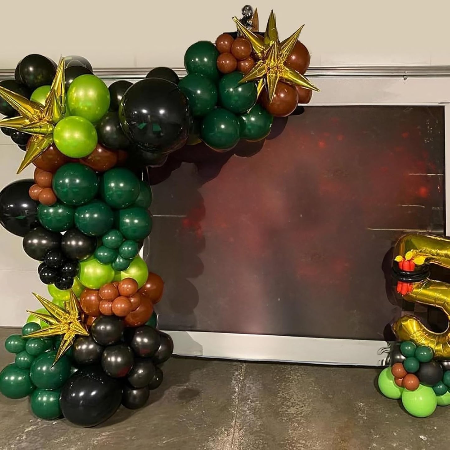 Green Brown Balloons, 60 Pcs 12 Inch Dark Green Black Confetti Balloons for Boys Men Kids Video Game Theme Jungle Safari Baby Shower Woodland Hunting Graduation Camo Birthday Army Party Decorations