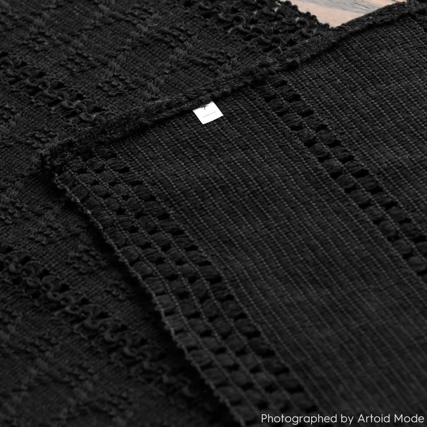 Artoid Mode Black Farmhouse Woven Rustic Hollow Table Runner, Seasonal Holiday Hollow Kitchen Dining Table Decoration for Home Party Decor 12x72 Inch