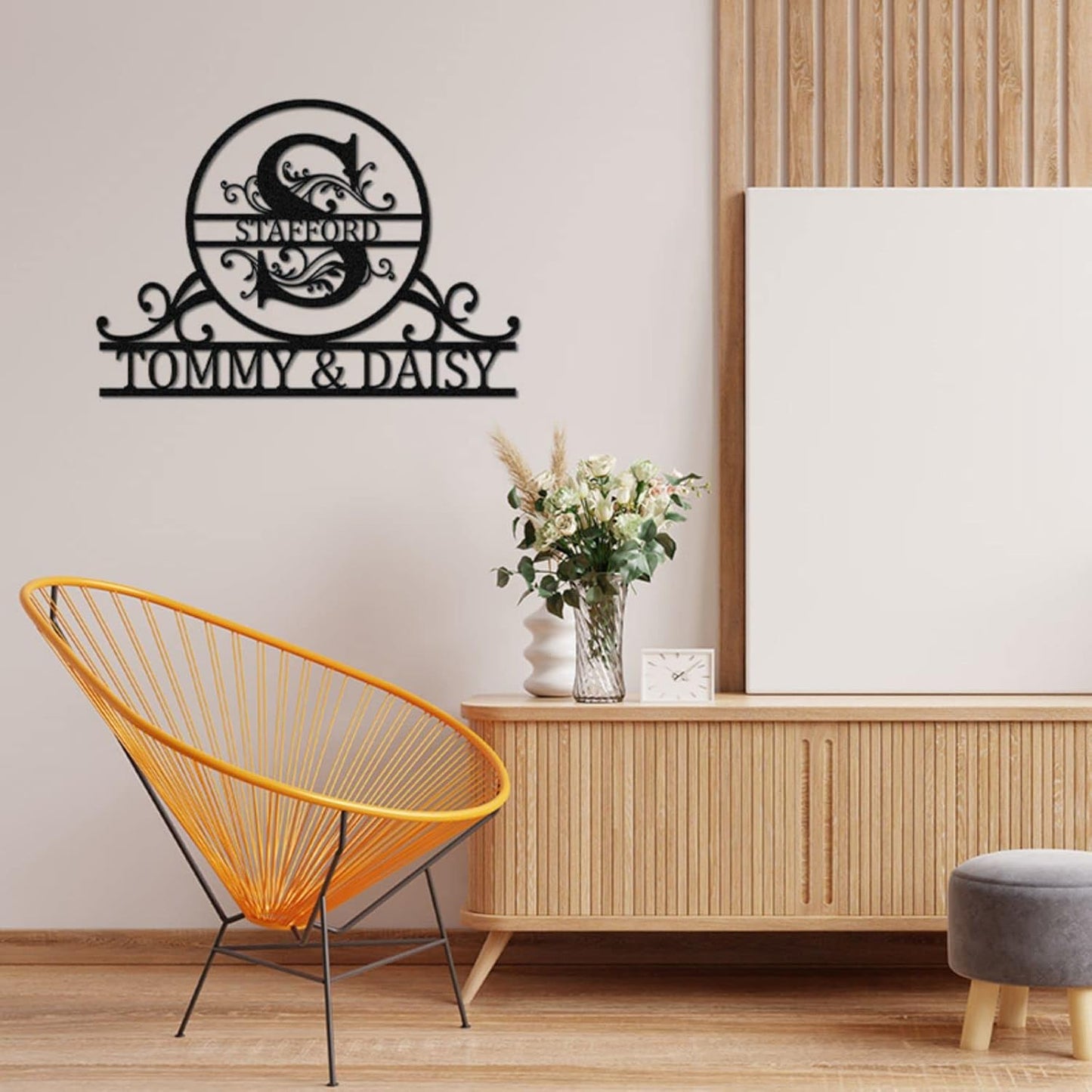 Personalized Metal Name Sign – Custom Last Name & Monogram Wall Décor for Home, Outdoor, or Office, Unique Metal Signs for Weddings, Housewarming, and Family Gifts