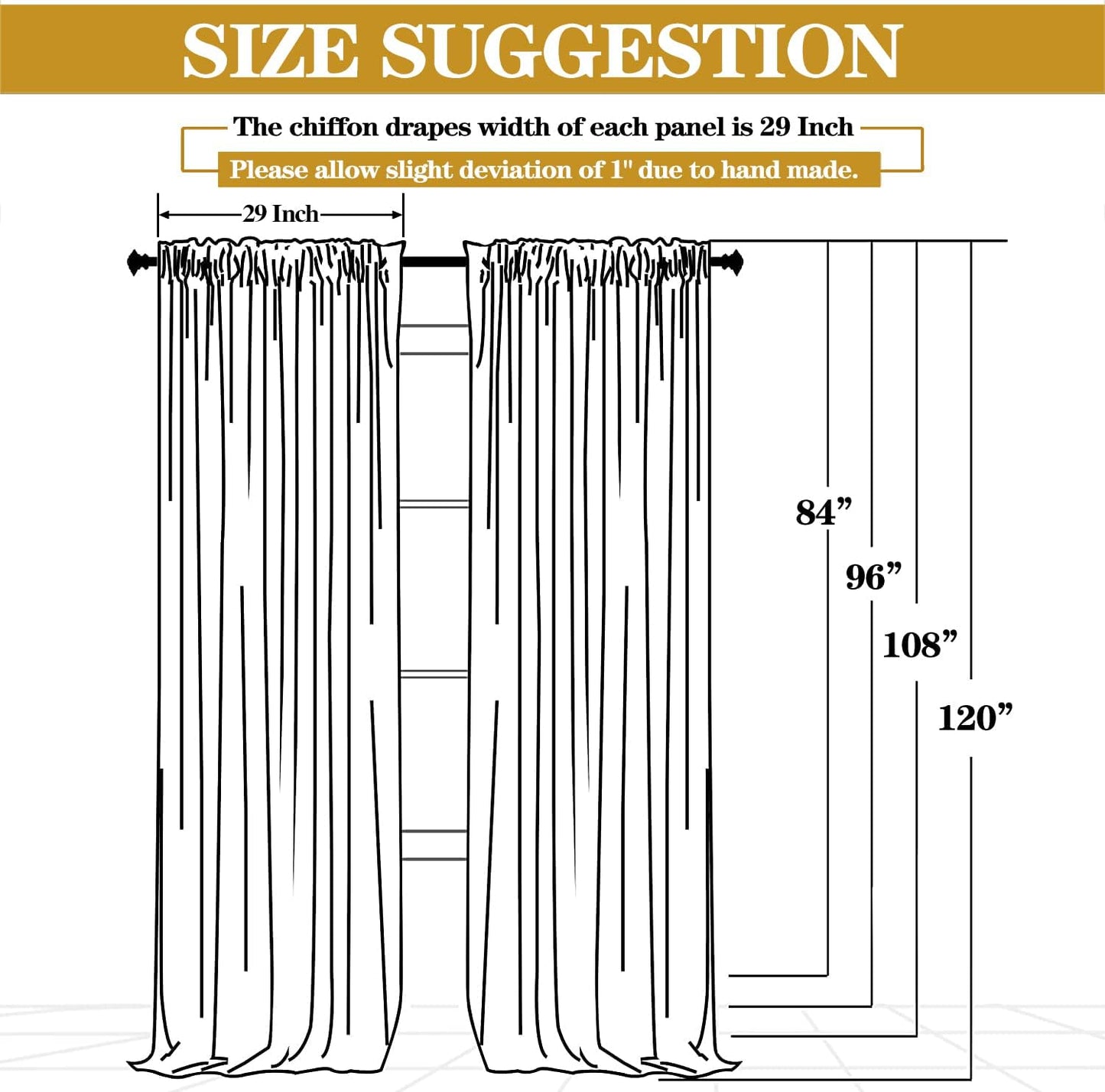 DUOBAO Sky Blue Chiffon Backdrop Curtain-2 Panels 29x120-Inch Wedding Backdrop Drapes Beach Curtains for Living Room Photography Backdrops for Photoshoot, Ceremony Decorations