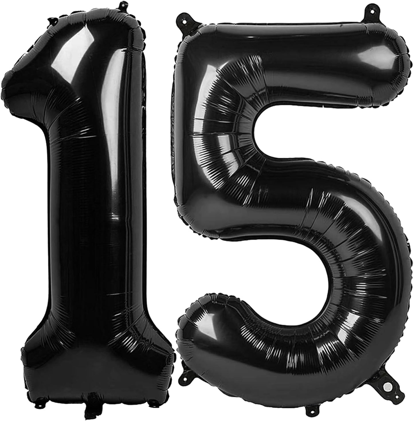 Black Number 15 Balloon, 40 Inch, Birthday Party Decorations, Anniversary & Graduation Supplies