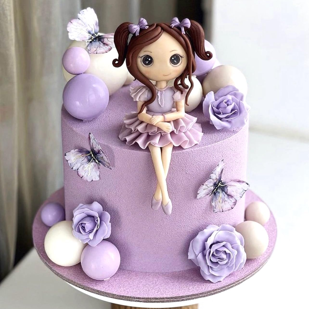 ASTARON 20 Pcs Ball Cake Topper Decorations Mini Balloons Cake Topper Sticks Light Purple Balls Cake Picks Cake Topper Balls Cake Decorations for Wedding Birthday Cake Decorations