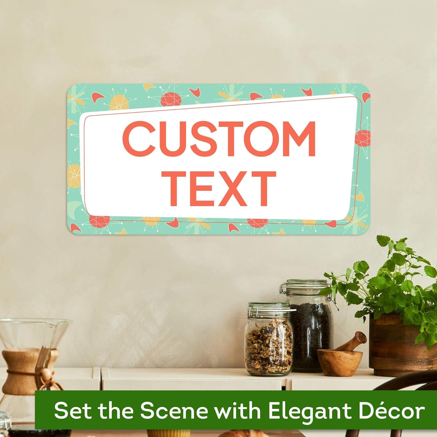 Custom Sign, Custom Street Sign, 11 Font Colors, 13 Font Styles, 4 Hole Options, 22 Sizes, 9x18 Inches, Rust Free DiBound, Fade Resistant, Made in USA by My Sign Center (Mid-Century Modern 2)