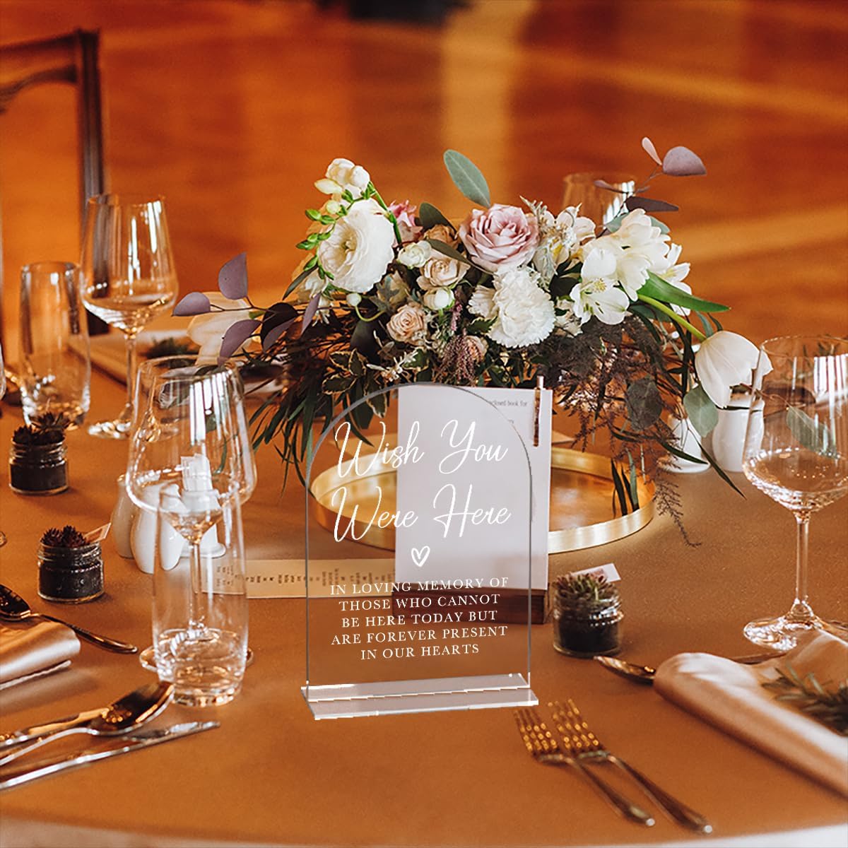 Acrylic Wedding Sign Wedding Signs for Ceremony Wish You Were Here Sign for Wedding Modern Calligraphy Arch Acrylic Table Top Sign for Wedding Reception and Event Party Table