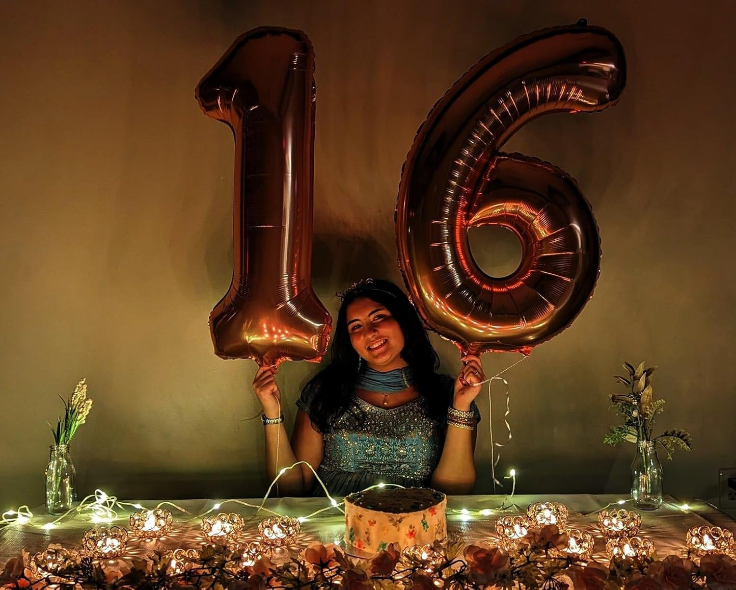 40 Inch Dark Brown Mylar Foil Number 6 Birthday Balloon, Digital Balloons for 6 16 Boy Girl Party Decorations Supplies, Coffee Brown Big Helium Balloon Numbers for 26 36 46 60 Men Women Anniversary