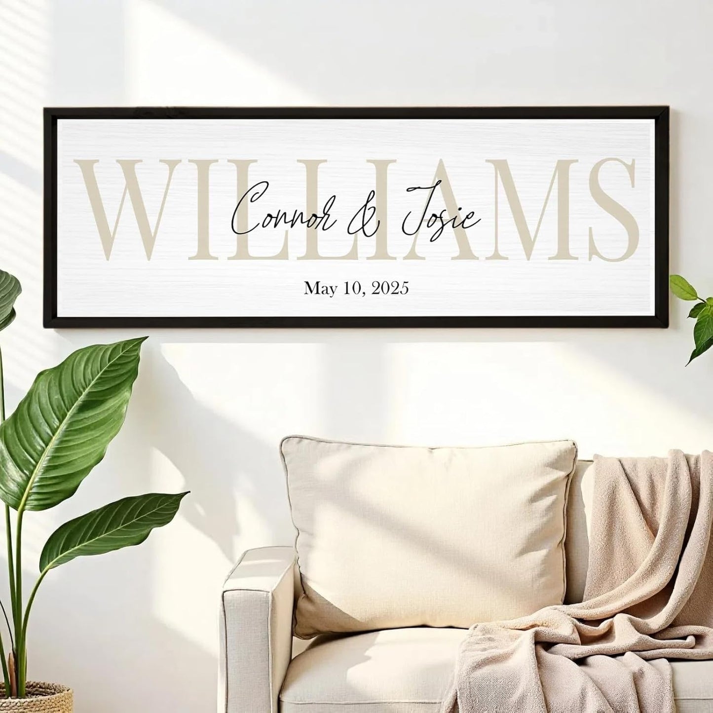 Wedding Gifts for Couples 2025, Custom Wood Sign for Bridal Shower Gift, Engagement Gift, Newlywed Gift, Personalized Last Name Sign with Established Date for Home