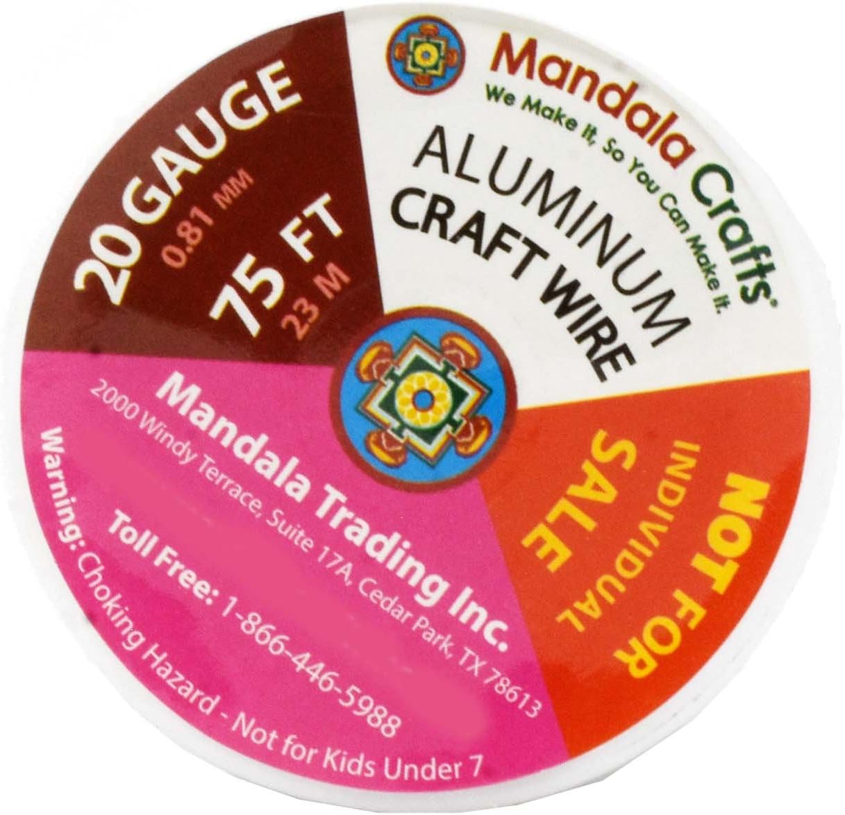 Mandala Crafts 20 Gauge Anodized Aluminum Craft Wire for Jewelry Making - 450 FT Colored Flexible Rose Gold Combo Wire - Bendable for Bonsai Armature Crafting Sculpting