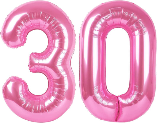 number pink 30 balloon