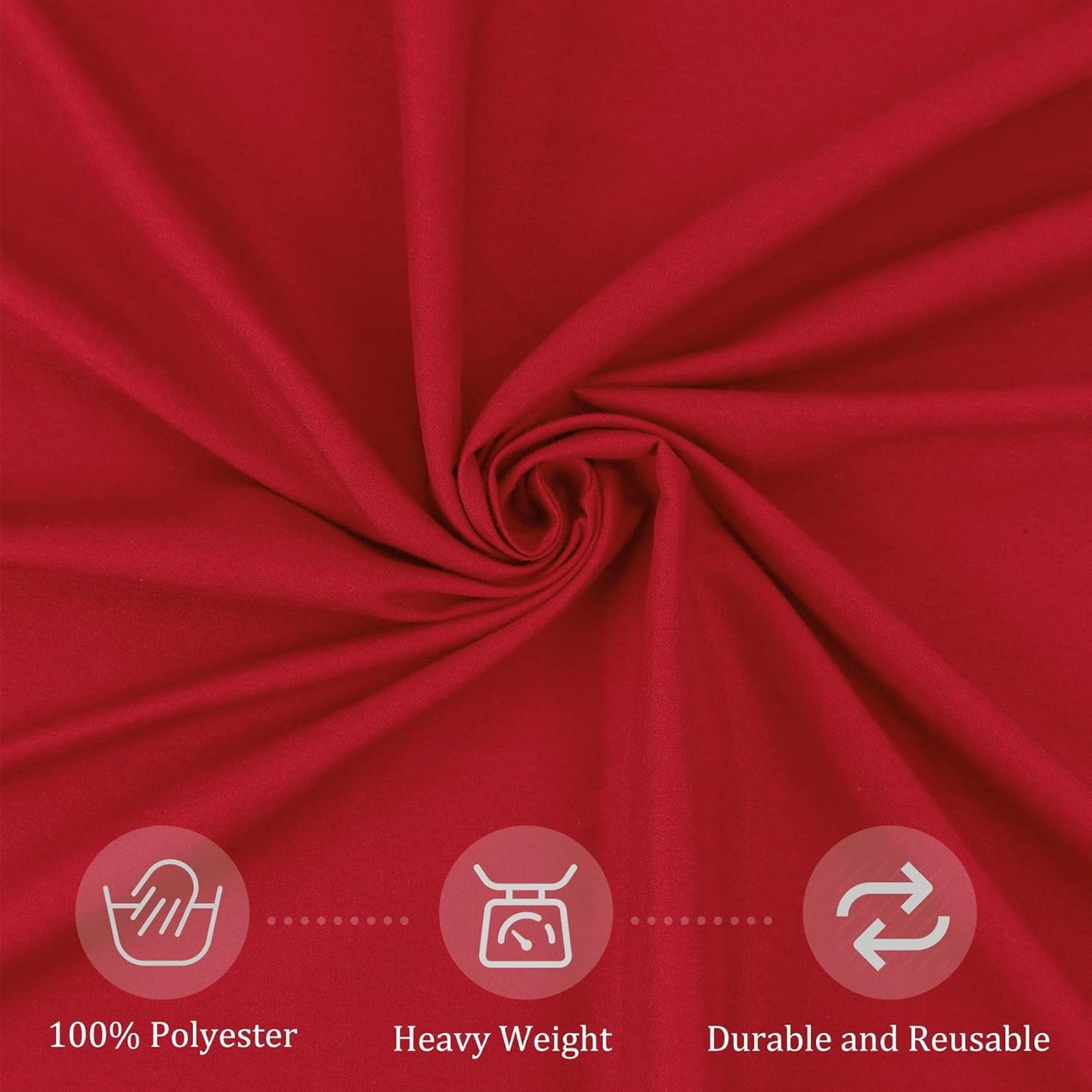 8 Pack Premium Round Tablecloth - 120 Inch Red Washable Polyester Fabric Table Covers for Wedding Party Reception Banquet Buffet Restaurant