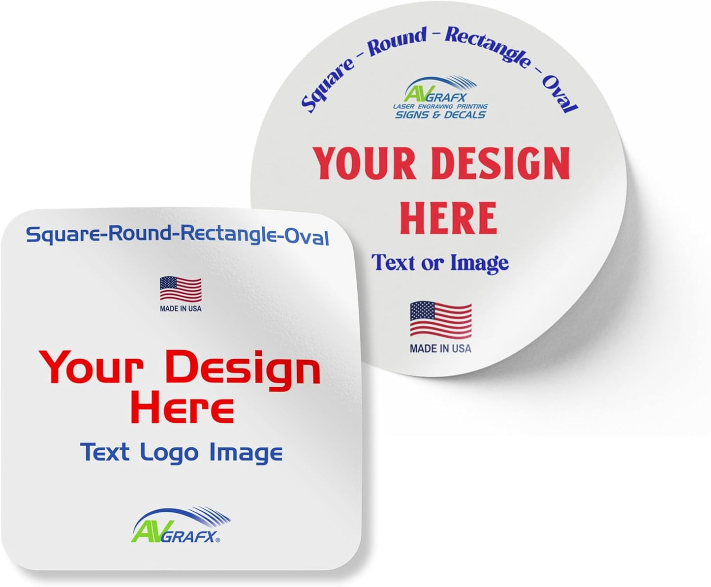 Avgrafx 120 3" Custom Personalized Stickers Labels Vinyl Waterproof Dishwasher Safe, Made USA, Any Text or Image