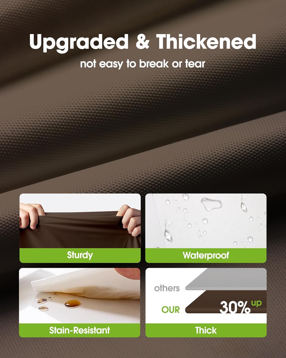 Pureegg Plastic Table Cloth Disposable 10 Pack, 54 x 108 Inch Table Cloths, Party, Thanksgiving Decorations, Harvest, Fall Tablecloths, Rectangle, Plastic Cover, Leakproof & Sturdy, Brown