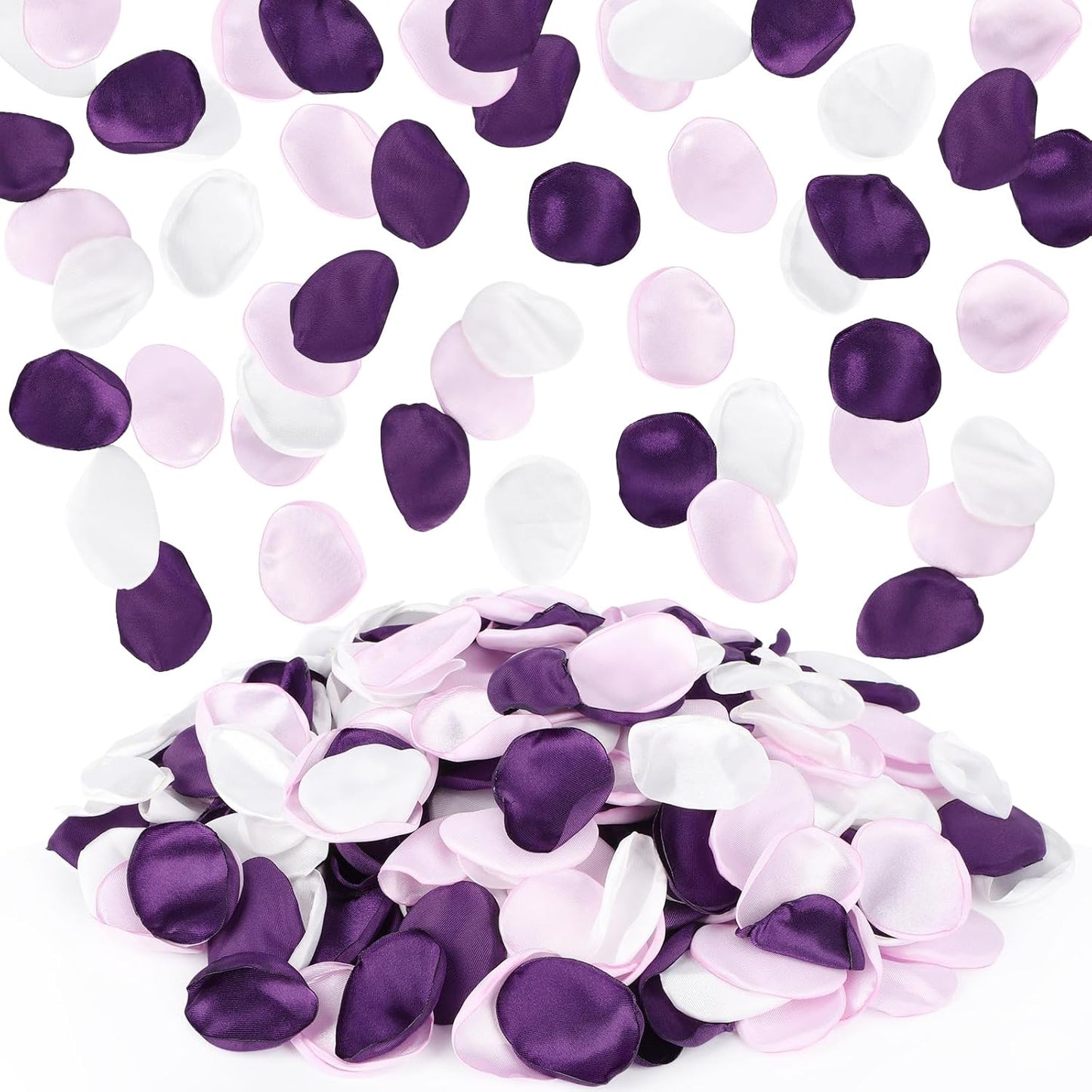 Suream Silk Flower Petals for Wedding, Purple Flower Girl Petals for Decoration, Silk Rose Petals for Bridal Shower Wedding Aisle Table Centerpieces Reception Tables Romantic Night Decoration(300 Pcs)