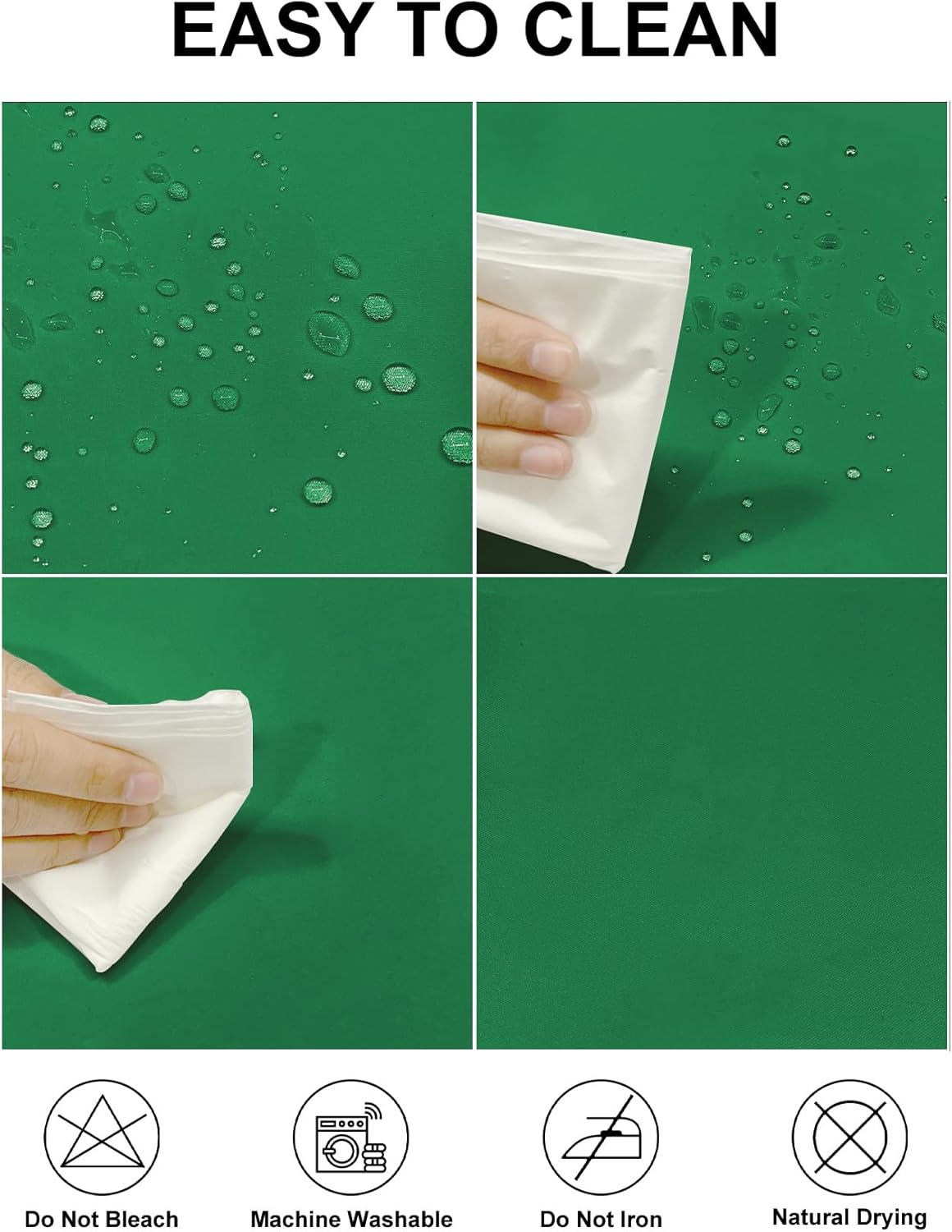 Fokitut 2 Pack Waterproof Square Tablecloth, 70x70 Inch, Stain Resistant and Wrinkle Polyester Table Cloth, Fabric Table Cover for Kitchen Dining, Wedding, Party, Holiday Dinner-Emerald