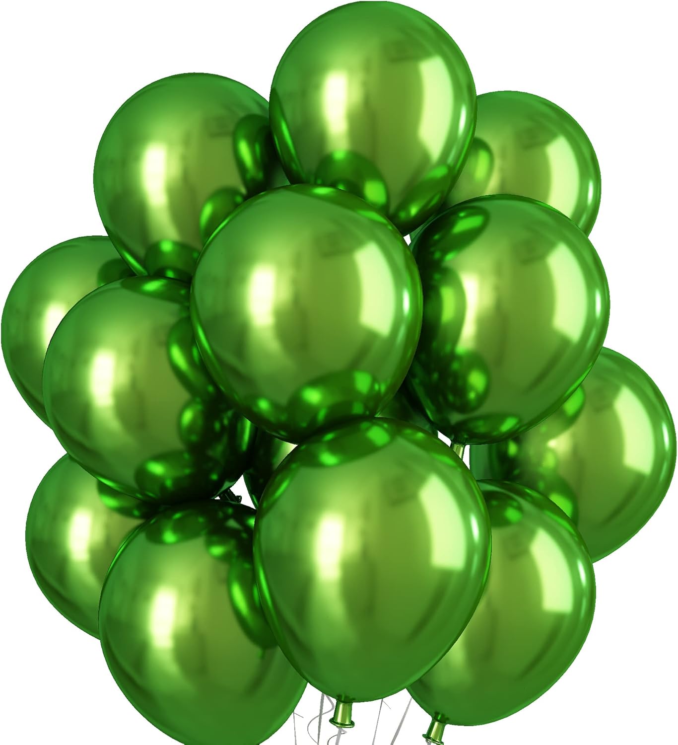 Chrome Green Balloons 12 Inch, Double Stuffed Metallic Light Green Balloons, Shiny Thick Chrome Metallic Balloon Latex Helium Balloon for Birthday Wedding Party Decoration Supplies