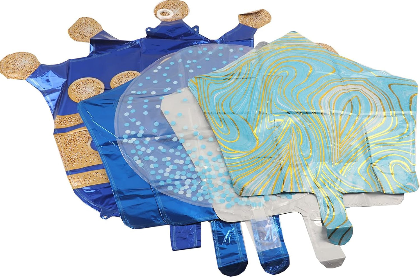 Blue Crown Balloons - Pack of 6 Foil Helium Mylar Balloons for Royal Navy Boy's Birthday or Baby Shower