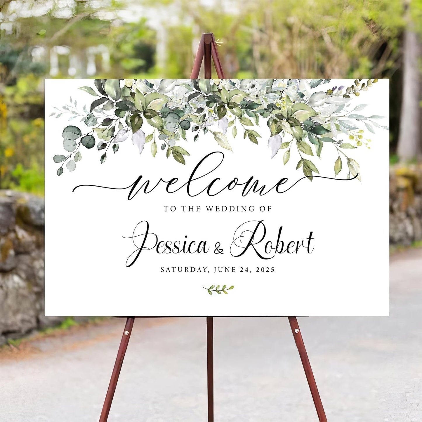 Generic Personalized Wedding Welcome Sign, Rustic, Modern, Plastic, 18x27 Inch, Wedding Decor, Indoor/Outdoor
