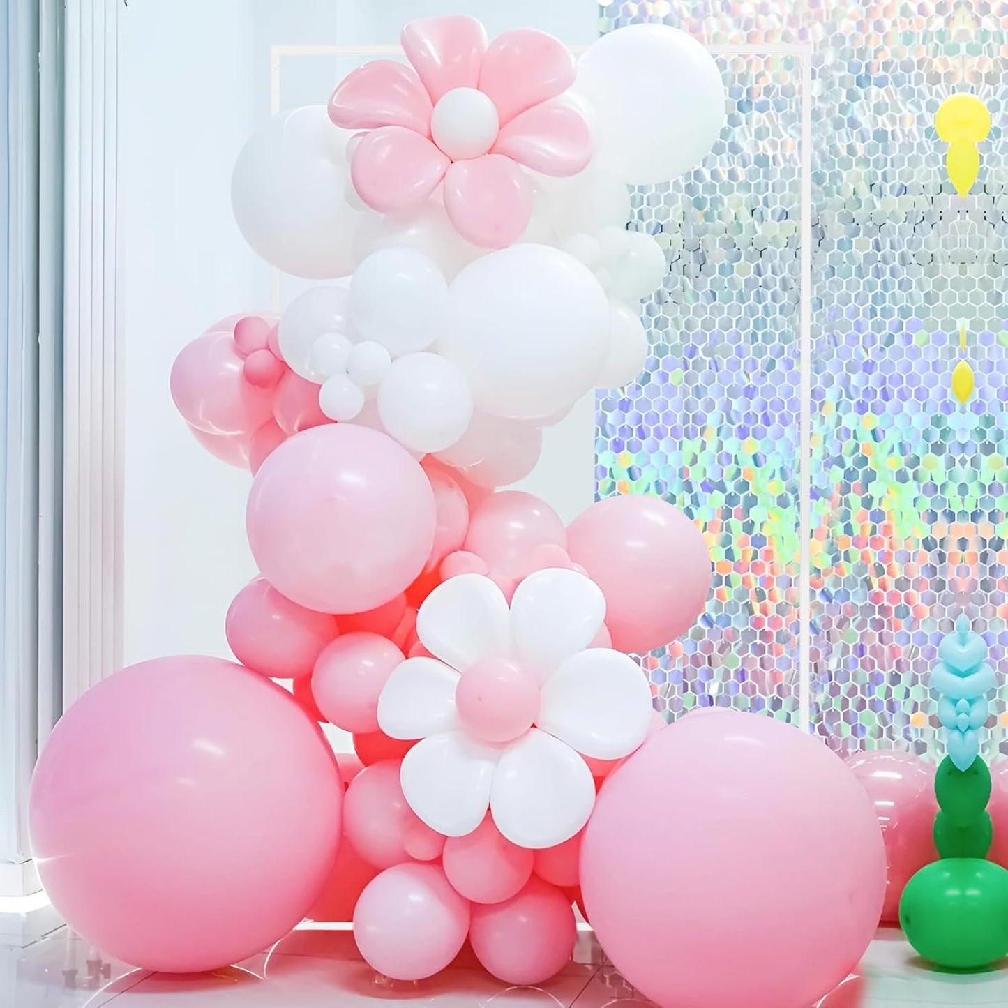 Asee'm 6.6FTx4FT White Wedding Arch Backdrop Stand Square Metal Rectangular Arch Frame for Ceremony Party Birthday Bridal Baby Shower Anniversary Arbor Balloon Decoration