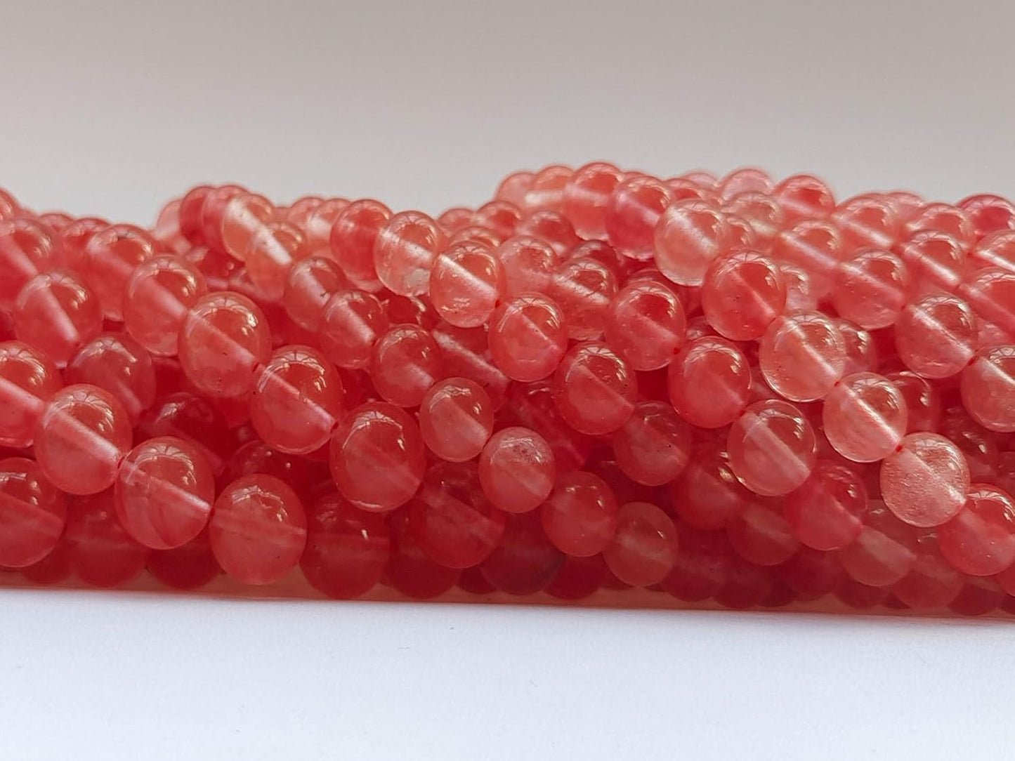 Stone Beads 6mm 140pcs Watermelon Quartz Beads Round Loose Gemstones Beads for Bracelet Necklace Jewelry Making (6mm, 60624 Watermelon Quartz)