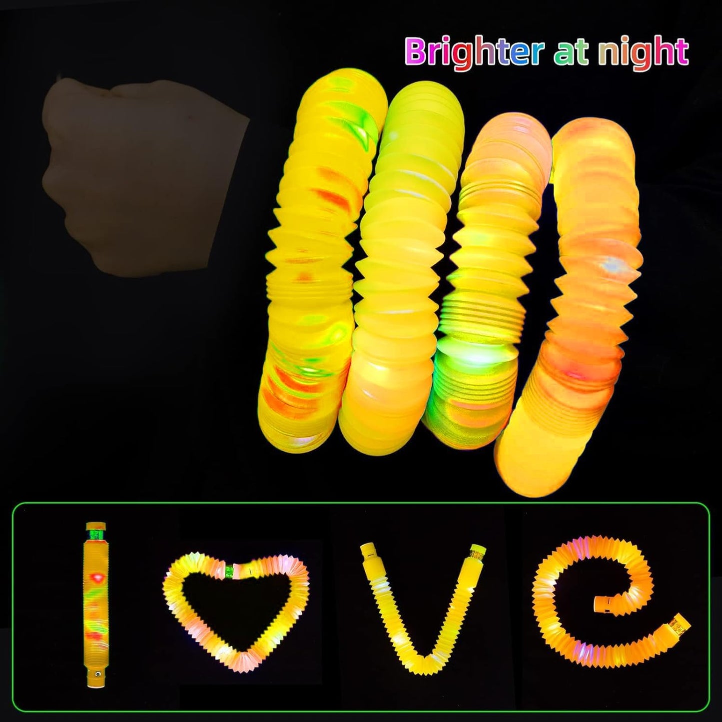 Orange 36 Pack Light Up Party Favors Supplies,Bulk Glow Sticks Bracelet,Necklace Accessories for Kids,Birthday Return Gifts Treats,Easter Basket Goodie Bag Stuffer Fillers for Boys Girls