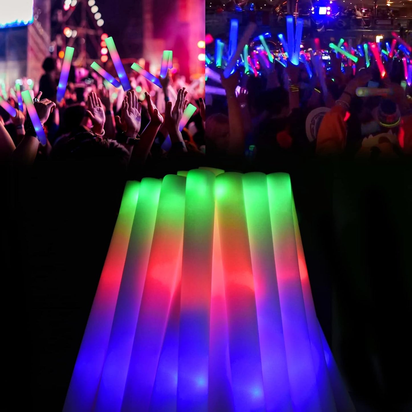 LifBetter Glow Sticks Bulk - 20Pcs LED Foam Sticks Glow Batons with Three Modes Party Flashing Light DJ Wands,for Festivals,Parties, Raves,Concert,Halloween