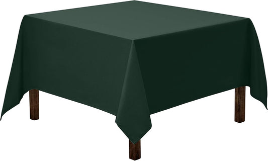 Gee Di Moda Square Tablecloth - 70 x 70 Inch Hunter Green Table Cloth for Medium Square or Round Tables - Heavy Duty Washable Fabric - for Buffet Table, Holiday Party, Dinner, Wedding & Baby Shower