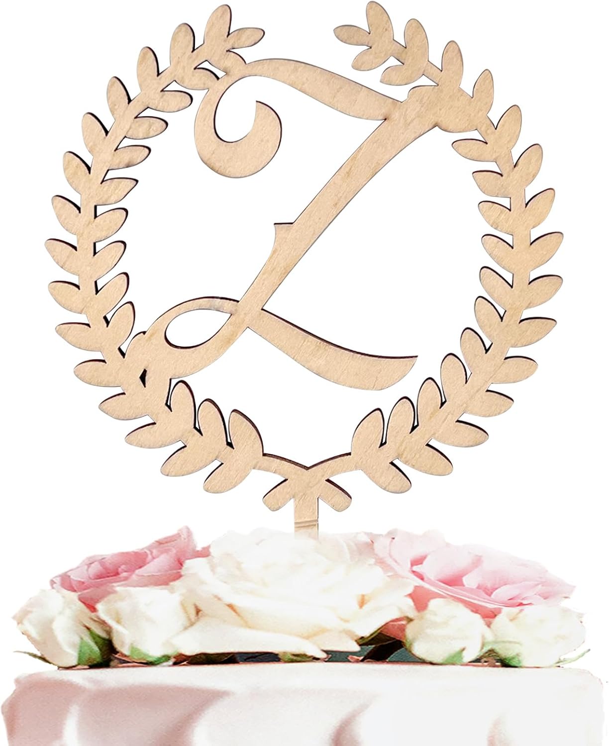 LINGTEER Personalized Inital Letter Z Wooden Cake Topper Perfect for Birthday Rustic Wedding Anniversary Keepsake Party Decoration