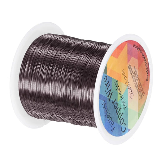 0.3mm Jewelry Wire, 28 Gauge 328FT Craft Wire Copper Beading Wire for Jewelry Making/Planting/Weaving/DIY Crafting, Soft Metal Wires [100M, Metallic Black]