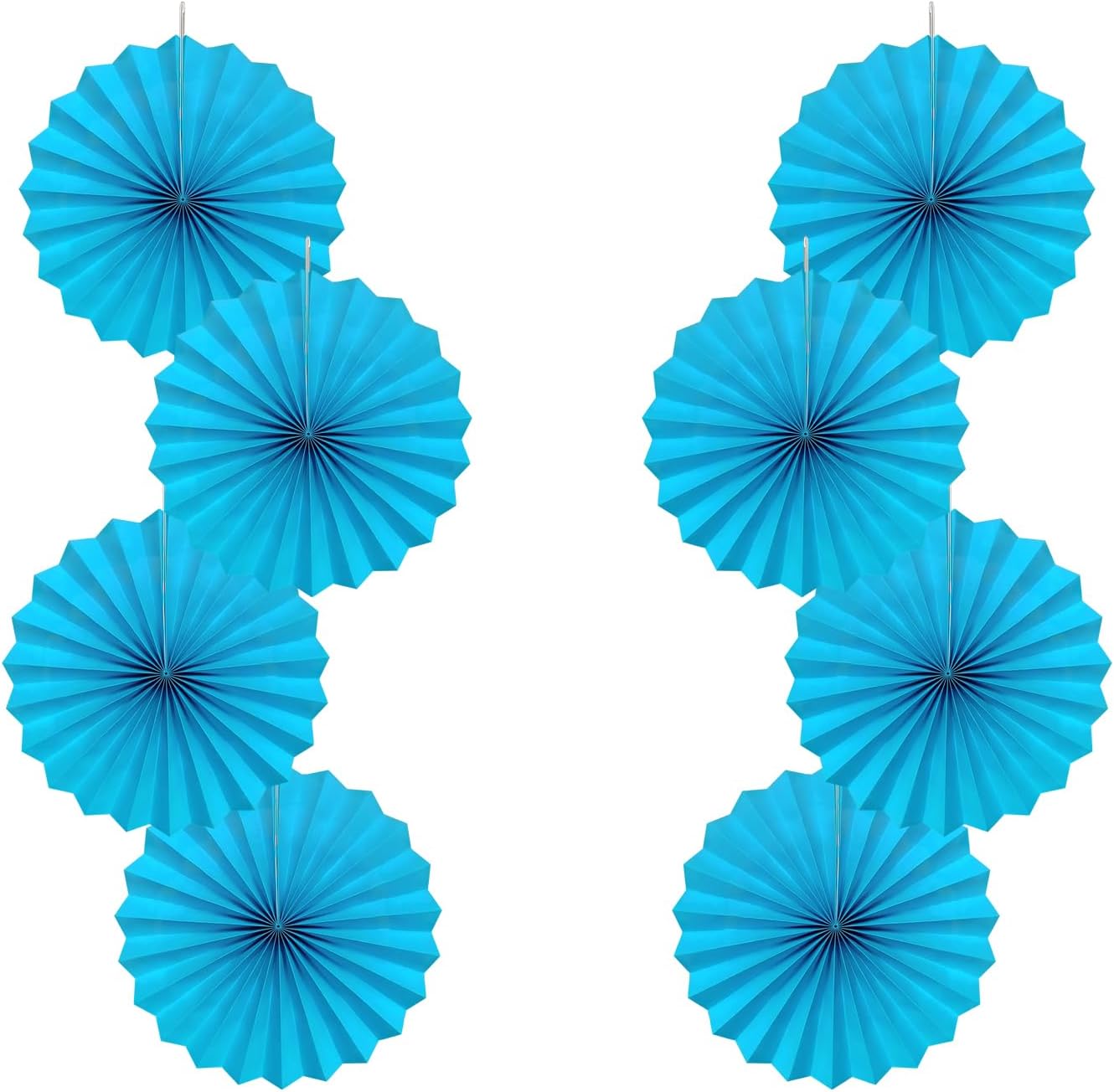 Blue Hanging Paper Fans,Blueaccessories Paper Decorations for Party,Blue Harmony Classroom Decorations,Party Decorations for Boys 12in Hanging Paper Fans 30 Color DIY Set (Sky Blue)