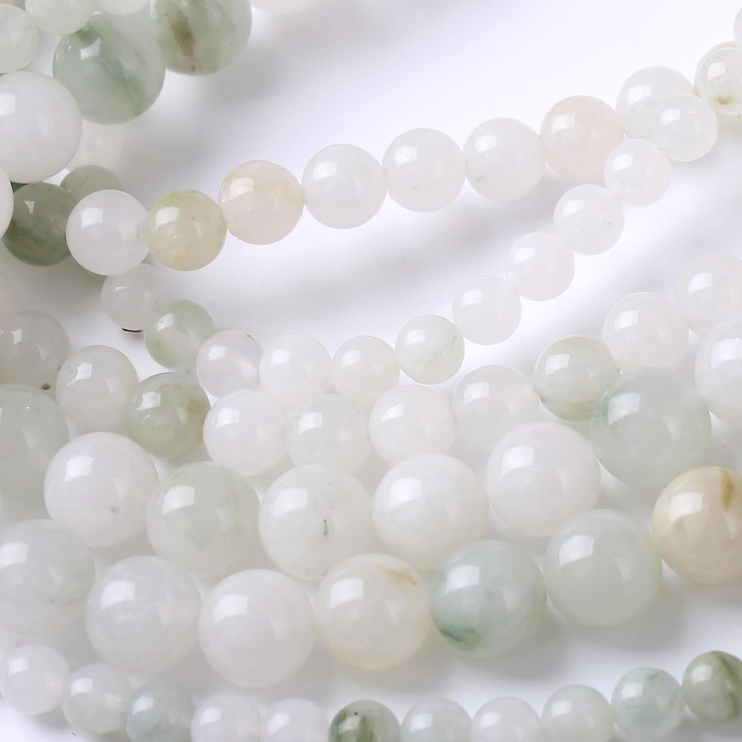 Blue and White Streamer Stone Beads for Jewelry Making DIY Craft Gemstone Beads Kit (8mm, 45pcs) Smooth Healing Crystal Beads for Bracelets, Necklaces, Home Decor