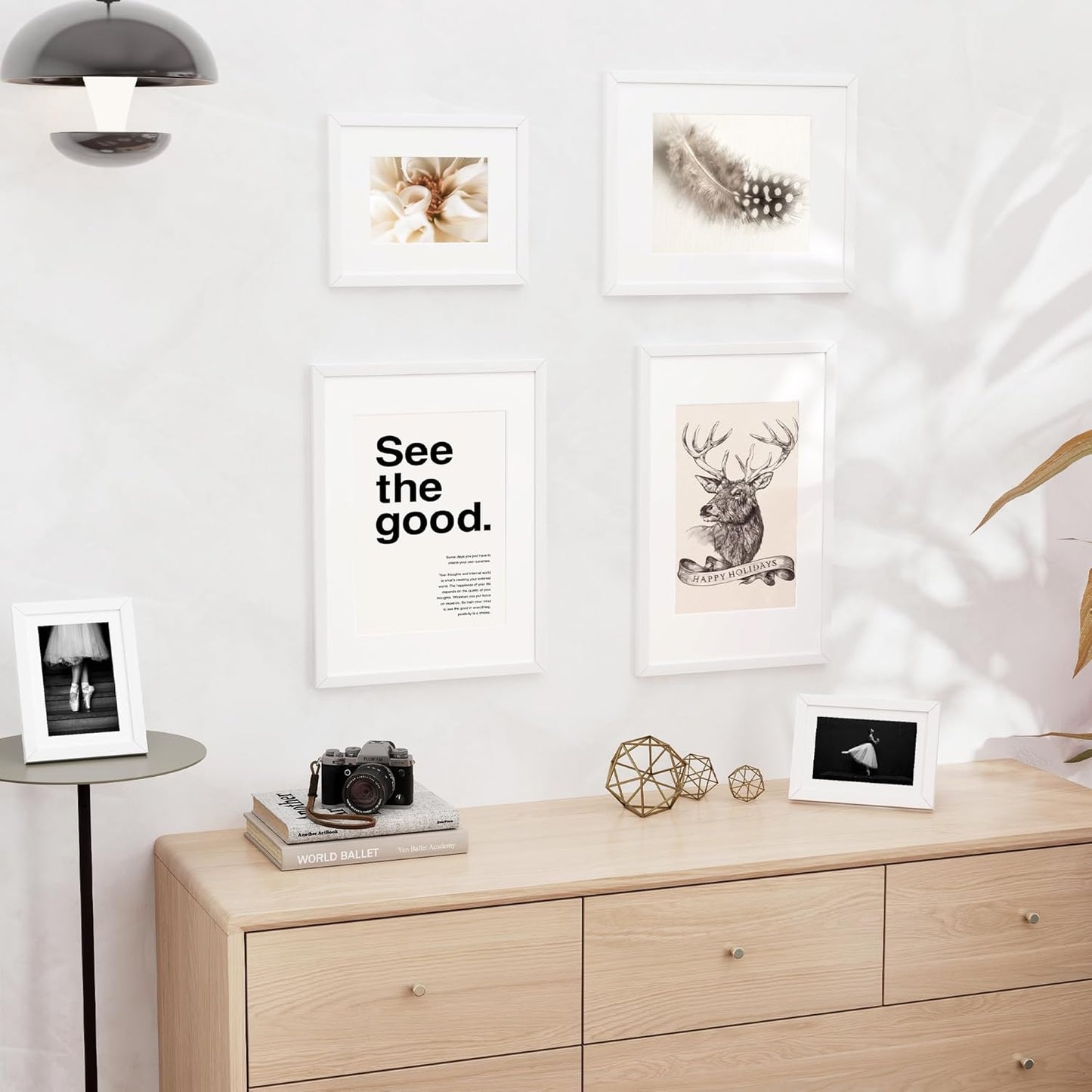 11x17 inch Picture Frame, 11x17 Photo Frames with 8x12 Removable Mat - High Definition Plexiglass - Vertical and Horizontal Display - Wall Hanging Frame - White, 3 Pack