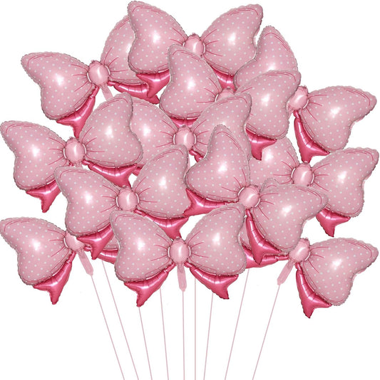 36 Inches Bow Foil Balloon Huge Bowtie Pink Balloon for Baby Shower, Wedding, Kids Theme Party Decoration (Pink 3)
