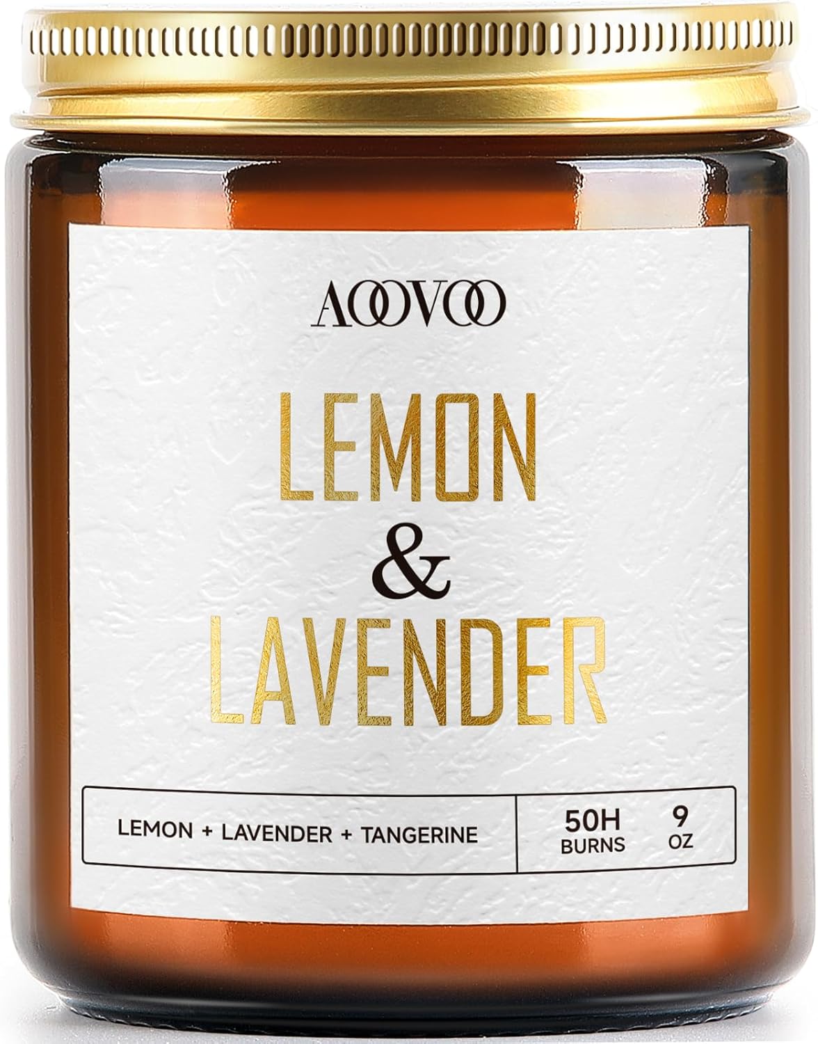 AOOVOO Lemon Lavender Scented Candle - Lavender, Soy Wax, Aromatherapy, 9oz