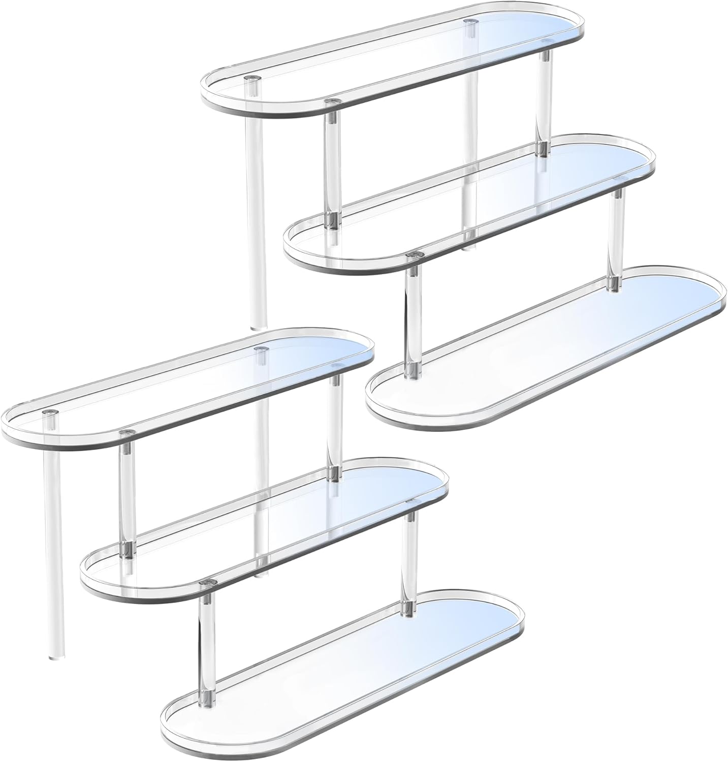 Acrylic Risers Display Stand, Clear Perfume Organizer, Clear Cupcake Stand Holder, Dessert Display for Party, Display Shelf for Cologne Skincare Collection 𝐚𝐦𝐢𝐢𝐛𝐨 Funko-POP Figure 2PCS