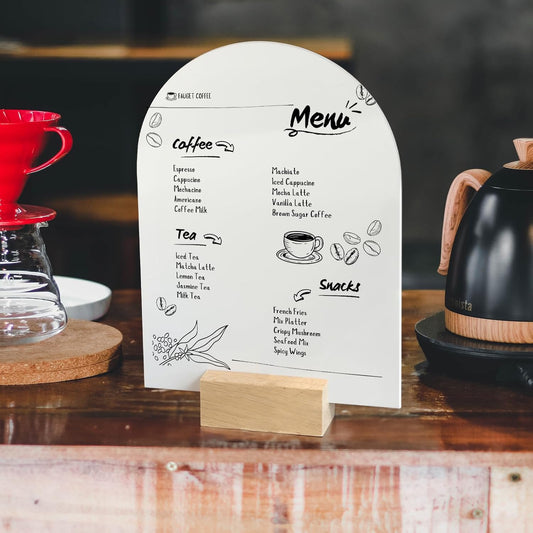 UNIQOOO 20 Pcs Acrylic 5x7 White Arch Table Sign for Wedding, 1/8 in Thick, DIY Blank Arch Sign Sheet Perfect for Decoration, Party,Anniversary, Event, Base NOT Included